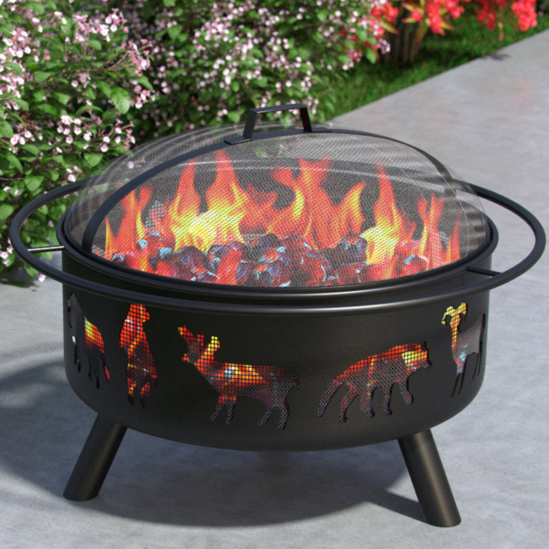 Millwood Pines Horicon Wild Life Outdoor Steel Wood Burning Fire Pit